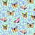 FreeSpirit Fabrics Legendary by Tula Pink Fairy Godmother Stardust Green butterfly fabric, colorful butterflies flying on a light green background.