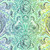 FreeSpirit Fabrics Legendary by Tula Pink Pony Tales Stardust Green, fabric design featuring flying unicorns with wings, surrounded by floral and swirling patterns in shades of green, blue, and yellow.