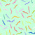 FreeSpirit Fabrics Legendary by Tula Pink Gentle Reminder Stardust Green, colorful fabric with ribbons and dashes pattern.
