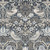 FreeSpirit Fabrics Morden Cotton Lawn by William Morris Strawberry Thief Charcoal Grey, fabric with a detailed floral and bird pattern in shades of grey and white on a dark background.