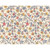 Liberty of London Fabrics Tana Lawn Bloom Serenade Tiger Lily Blue Yellow Orange, floral pattern with yellow, orange, and red flowers on a blue and cream background.