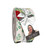 Moda Fabrics When Snow Falls Deb Strain Jelly Roll Fabric Strips, fabric roll with snowflake and holiday-themed patterns, tied with a white measuring tape ribbon.