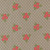 Moda Fabrics Poinsettia and Pear Sherri & Chelsi Bouquet Floral Stone Grey, fabric with red flowers and green leaves on a grey background with white polka dots.