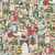 Moda Fabrics Candlelight Christmas 3 Sisters Candlelight Christmas Collage Multi Cream, a holiday-themed fabric featuring vintage Christmas illustrations, poinsettias, holly, Santa Claus, Christmas trees, and festive greetings in a collage style.