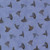 Moda Fabrics Coven Robin Pickens Witch Hats Dusk Blue, fabric with Halloween-themed witch hat pattern in dusk blue, black, and orange colors.
