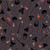 Moda Fabrics Freaky Familiars Ruby Star Society Witchy Woman Eggplant Purple Brown, a Halloween-themed fabric pattern featuring witch hats, broomsticks, skulls, mushrooms, potions, and stars on a dark purple background.