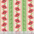 Benartex Fabrics Into the Meadow Katie Daisy Poppy Stripe Green Natural Cream, floral fabric design with red poppies and green striped accents on a cream background.
