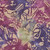 Riley Blake Fabrics Backyard Birds Batiks Spunky Purple Cream Sparrows, vibrant batik fabric featuring cream silhouettes of sparrows and floral patterns on a purple and pink watercolored background.