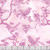 Riley Blake Fabrics Bakyard Birds Batiks Ballet Slipper Pink Love Birds in a Tree, pink background with bird and floral pattern.