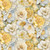 Timeless Treasures Fabrics Lumiere Packed Flower Heads Cream Yellow Grey, fabric with a floral pattern in cream, yellow, and grey tones.