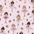 Timeless Treasures Ballerinas Pink Ballerinas, fabric featuring cute ballerina girl illustrations in pink tutu dresses, ballet slippers, and accessories on a pink background.