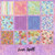 Timeless Treasures Fabrics Love Spell Layer Cake 42 Ten Inch Squares Lovespell, colorful fabric squares with floral, butterfly, and swirl patterns in pastel shades.