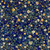 Timeless Treasures Fabrics Lumiere Mini Roses And Leaves Sapphire Blue Yellow Cream, fabric with a floral pattern of small roses and leaves in sapphire blue, yellow, cream, and green tones.