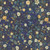 Timeless Treasures Fabrics Lumiere Mini Roses And Leaves Sapphire Blue Yellow Cream