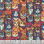 Timeless Treasures Fabrics Purrfect Patchwork Packed Dressup Cats Bright, colorful fabric with vibrant, whimsical patchwork cats in various colors and patterns.