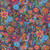 Timeless Treasures Fabrics Purrfect Patchwork Folk Art Floral Brite fabric, colorful floral pattern with bright neon-like flowers on a dark background.