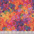 Timeless Treasures Fabrics Purrfect Patchwork Artisan Geo Dot Bright, colorful abstract fabric with concentric circles in bright colors like pink, orange, yellow, green, purple, and blue.