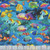 Timeless Treasures Fabrics Underwater Paradise Coral Reef Fish Reef Blue, vibrant underwater scene with colorful tropical fish and coral reef backdrop.