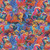 Timeless Treasures Fabrics Underwater Paradise Sea Horses Coral Blue Orange, colorful underwater scene with sea horses, coral, and ocean plants.