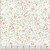 Dear Stella Fabrics Woodland Willow Blossoming Whisper Cream, close-up image of floral fabric pattern featuring delicate pastel-colored flowers and green leaves on a cream background.
