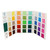 White Owl Textiles Lumin Fabrics Codici Textured Dots Color Card Sample Card, showcasing a variety of colorful textured dot fabric samples organized in a grid.