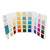 White Owl Textiles Lumin Fabrics Peppercorn Textured Pin Dots Color Card Sample Card, showing a multi-color fabric sample color chart with various pastel and vibrant fabric options.