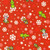 Robert Kaufman Fabrics Little Grinch Dr Seuss Characters Cindy Loo Max Grinch Snowflakes Red, festive fabric featuring characters from Dr. Seuss' The Grinch surrounded by white and pink snowflakes on a red background.