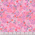 Windham Fabrics Twirling Tutus Whistler Studios Pink Ballet Bouquets, close-up image of pink fabric with a floral pattern including small white, purple, and red flowers and green leaves.