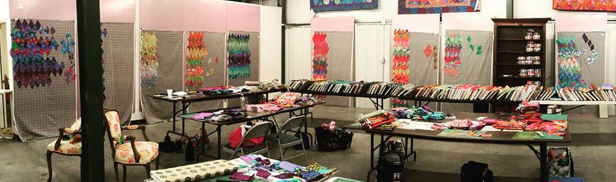 Flannel design walls at a Kaffe Fassett workshop at Hancocks of Paducah Flannel design walls at a Kaffe Fassett workshop at Hancocks of Paducah