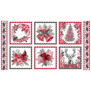 小物 HOLIDAY FLOWER QUILTING LONG MUFFLER Holiday Charms Black Trees Yardage | SKU# 21620-2 | Fat