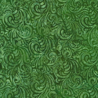 Robert Kaufman Paisley Bouquet Artisan Batiks Forest Green Packed