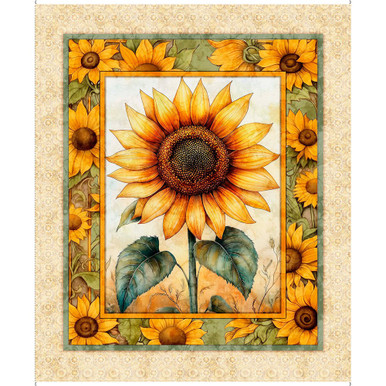 Quilting Treasures Sunflower Serenade Dan Morris Yellow Cream