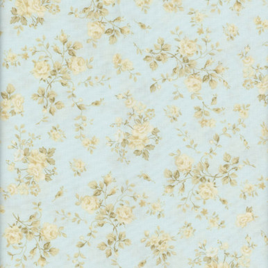 Clothworks Fabrics Charlotte Sage Green Pink Rose Floral Spray