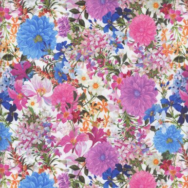 Windham Fabrics Midnight Blooms Floral Wildflower Pickings White