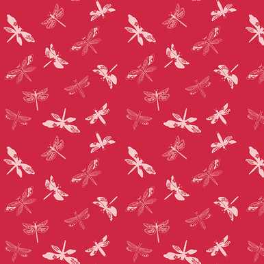 Riley Blake Fabrics Awakening Libellulas Dragonflies Cayenne