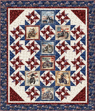 Quilting Treasures Stars Stripes and Steel Digital Quilt Top