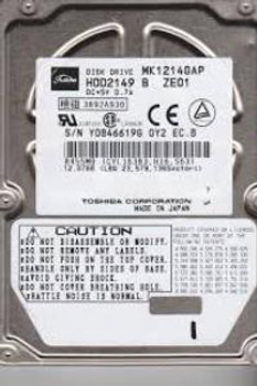 MK1214GAP - Toshiba MK1214GAP 12 GB 2.5 Plug-in Module Hard Drive - IDE Ultra ATA/66 (ATA-5) - 4200 rpm - 1 MB Buffer MK1214GAP - Toshiba MK1214GAP 12 GB 2.5 Plug-in Module Hard Drive - IDE Ultra ATA/66 (ATA-5) - 4200 rpm - 1 MB Buffer