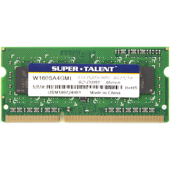 Super Talent DDR3L-1600 SODIMM 4GB/512Mx8 CL11 Micron Chip Notebook Memory