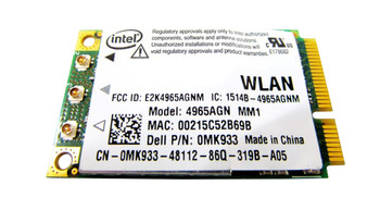 MK933 - Dell Wireless 802.11A/B/G Mini-PCI Card MK933 - Dell Wireless 802.11A/B/G Mini-PCI Card