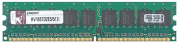 KVR667D2E5/512I - Kingston 512MB PC2-5300 DDR2-667MHz ECC Unbuffered CL5 240-Pin DIMM Single Rank Intel Validated Memory Module KVR667D2E5/512I - Kingston 512MB PC2-5300 DDR2-667MHz ECC Unbuffered CL5 240-Pin DIMM Single Rank Intel Validated Memory Module