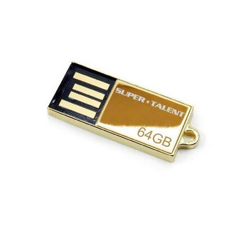 Super Talent Pico-C 64GB Gold Limited Edition USB 2.0 Flash Drive Super Talent Pico-C 64GB Gold Limited Edition USB 2.0 Flash Drive