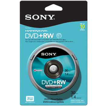 10DPW30RS2H - Sony dvd+RW Media - 1.4GB - 80mm Mini - 10 Pack Spindle 10DPW30RS2H - Sony dvd+RW Media - 1.4GB - 80mm Mini - 10 Pack Spindle