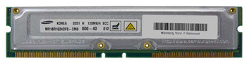 MR18R1624DF0-CM8 - Samsung Rambus 128MB PC800 800MHz ECC 40ns 184-Pin RDIMM RIMM Memory Module (Refurbished) MR18R1624DF0-CM8 - Samsung Rambus 128MB PC800 800MHz ECC 40ns 184-Pin RDIMM RIMM Memory Module (Refurbished)