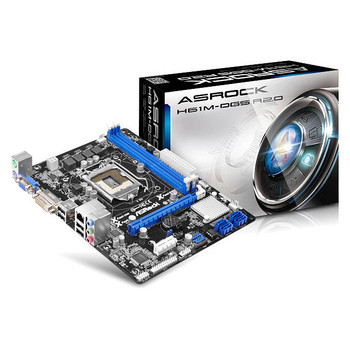 ASRock H61M-DGS R2.0 LGA1155/ Intel H61/ DDR3/ A&GbE/ MicroATX Motherboard