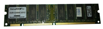 KVR133X64C3/512 - Kingston 512MB PC133 133MHz non-ECC Unbuffered CL3 168-Pin DIMM Memory Module KVR133X64C3/512 - Kingston 512MB PC133 133MHz non-ECC Unbuffered CL3 168-Pin DIMM Memory Module