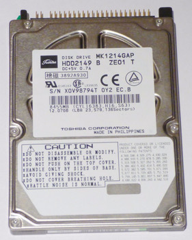 HDD2149 - Toshiba MK1214GAP 12 GB 2.5 Plug-in Module Hard Drive - IDE Ultra ATA/66 (ATA-5) - 4200 rpm - 1 MB Buffer HDD2149 - Toshiba MK1214GAP 12 GB 2.5 Plug-in Module Hard Drive - IDE Ultra ATA/66 (ATA-5) - 4200 rpm - 1 MB Buffer