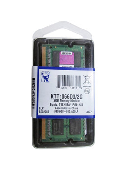 KTT1066D3/2G - Kingston 2GB PC3-8500 DDR3-1066MHz non-ECC Unbuffered CL7 204-Pin SoDimm Memory Module for Toshiba KTT1066D3/2G - Kingston 2GB PC3-8500 DDR3-1066MHz non-ECC Unbuffered CL7 204-Pin SoDimm Memory Module for Toshiba