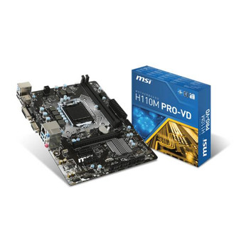 MSI H110M PRO-VD LGA1151/ Intel H110/ DDR4/ SATA3&USB3.1/ A&GbE/ MicroATX Motherboard