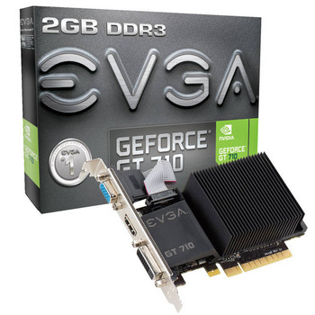 EVGA NVIDIA GeForce GT 710 2GB DDR3 VGA/DVI/HDMI PCI-Express Video Card EVGA NVIDIA GeForce GT 710 2GB DDR3 VGA/DVI/HDMI PCI-Express Video Card