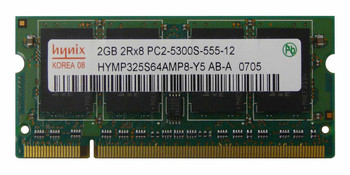 HYMP325S64AMP8-Y5 - Hynix 2GB PC2-5300 DDR2-667MHz non-ECC Unbuffered CL5 200-Pin SoDimm Dual Rank Memory Module